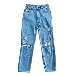 Ksubi 098 Denim Straight Leg Distressed‎ High Rise Jeans Size 27 Cotton